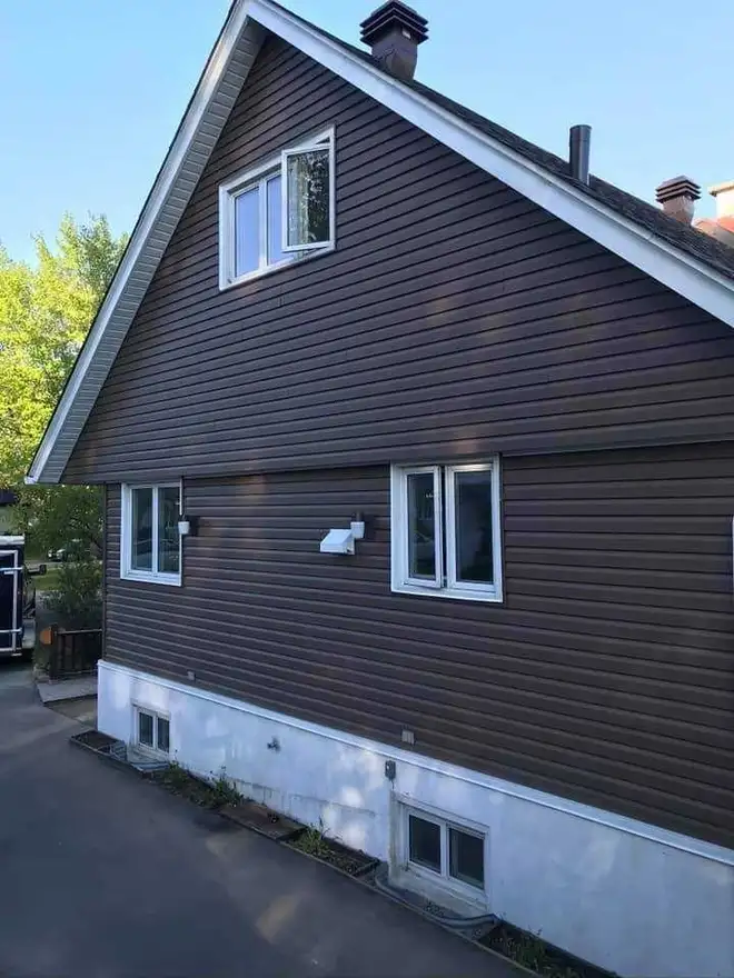 Vinyl siding on a residential home exterior.